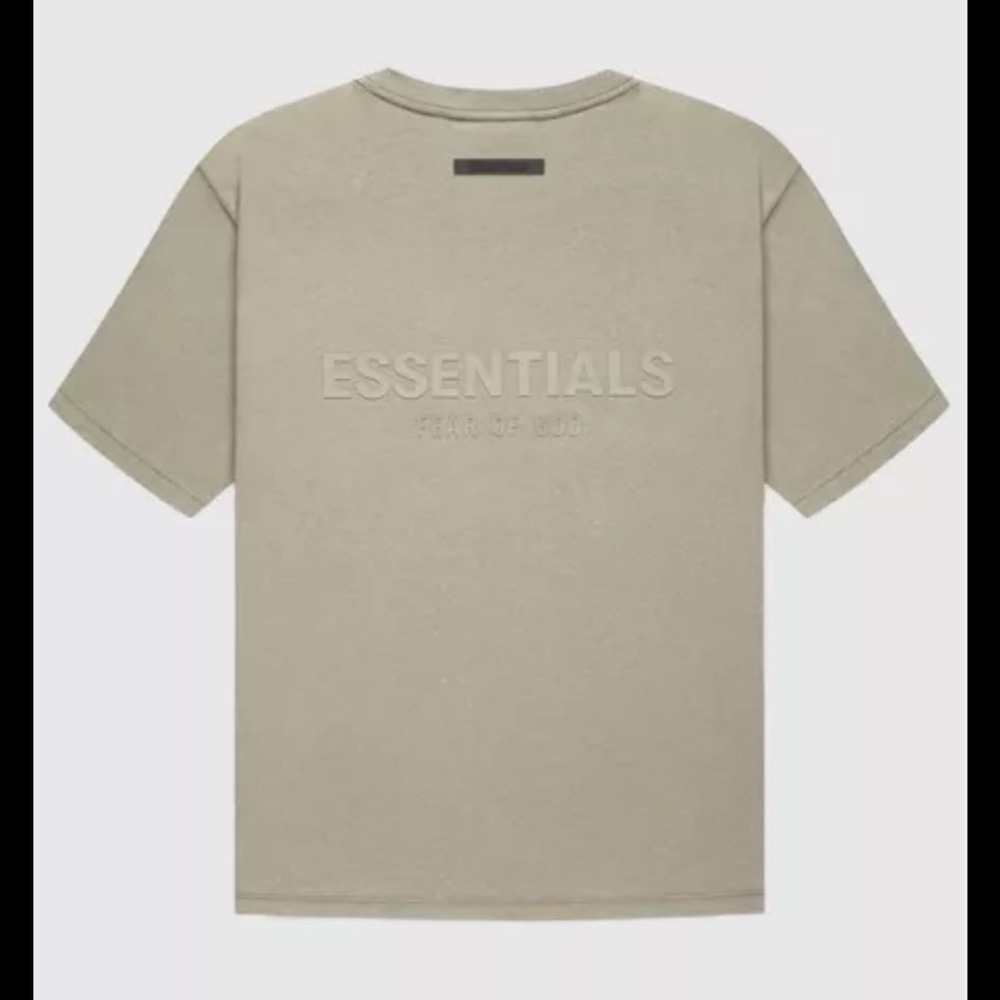 Fear of God Essentials Logo T-Shirt | Light Taupe | XXS (Fits XS women’s)